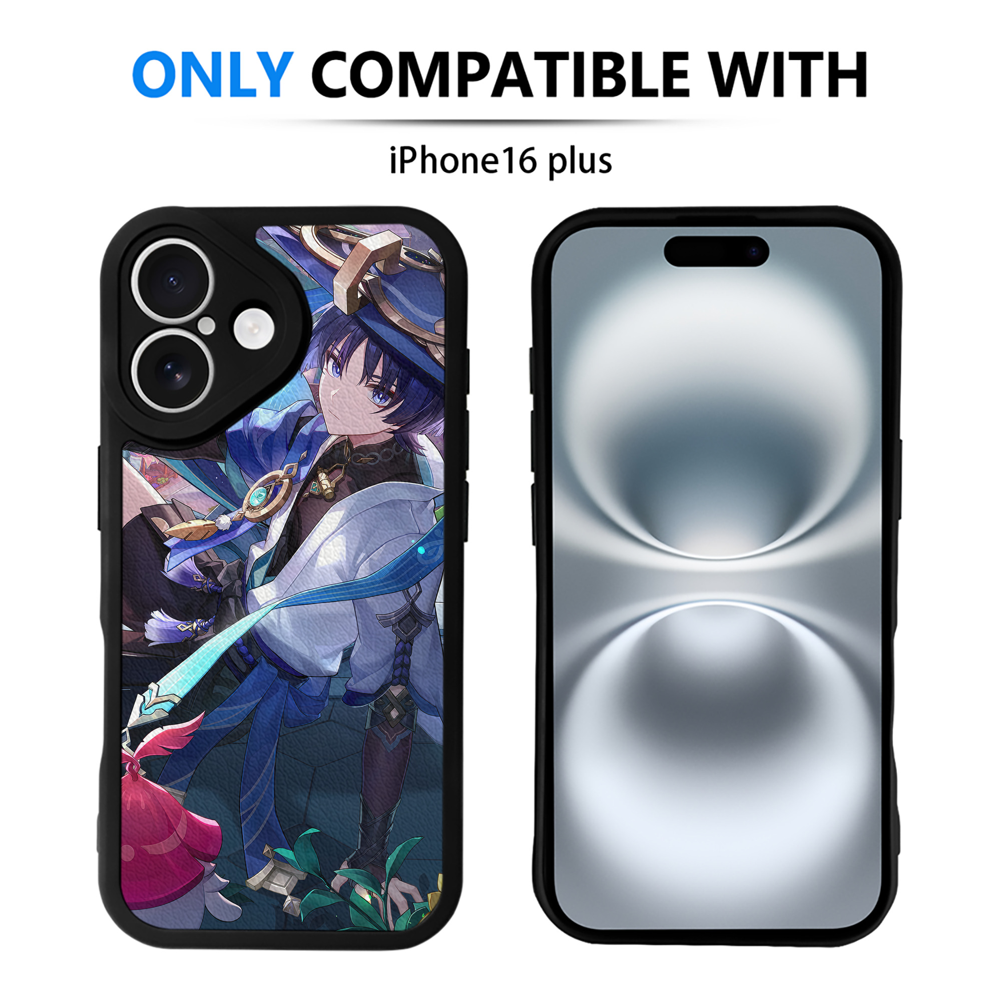 げんし神 genshin 【iPhone 16シリーズ対応】シリコンスマホケース（レザー調） 材質：シリコン